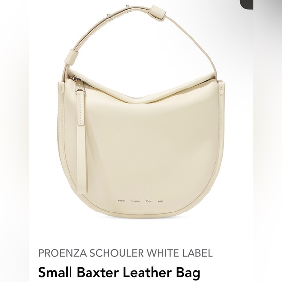 Proenza SCHOULER White Label Small Baxter Leather Bag. Ivory/Silver. - Picture 1 of 17